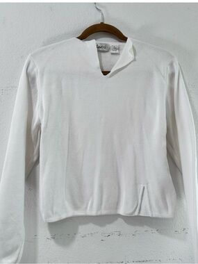 Amore White Knitting Top V-neck White White V-Neck Lightweight Sweater